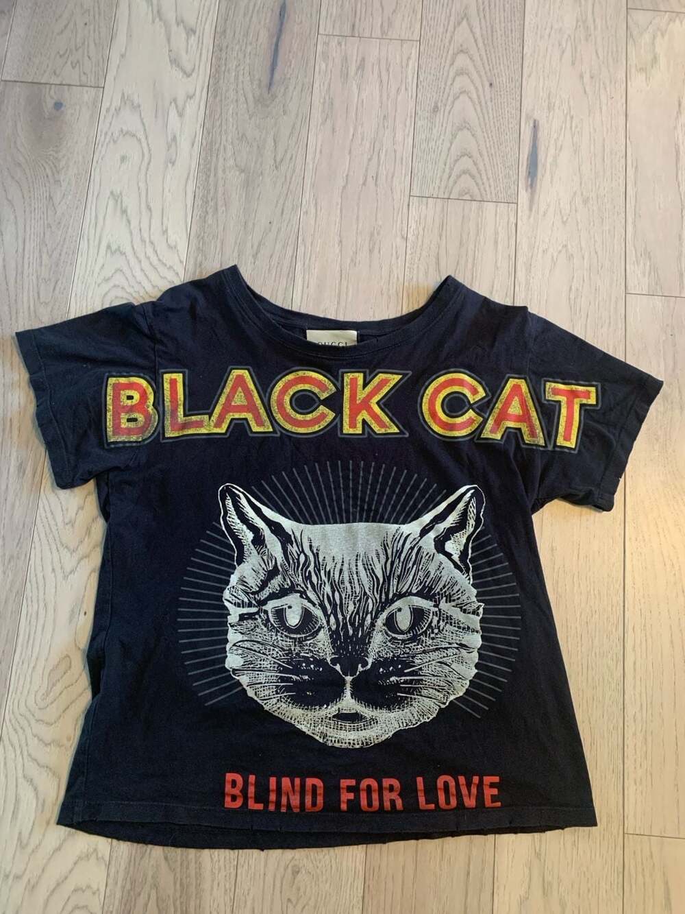 Gucci Black Cat Blind for Love Goldfish Dream T-Shirt Size S